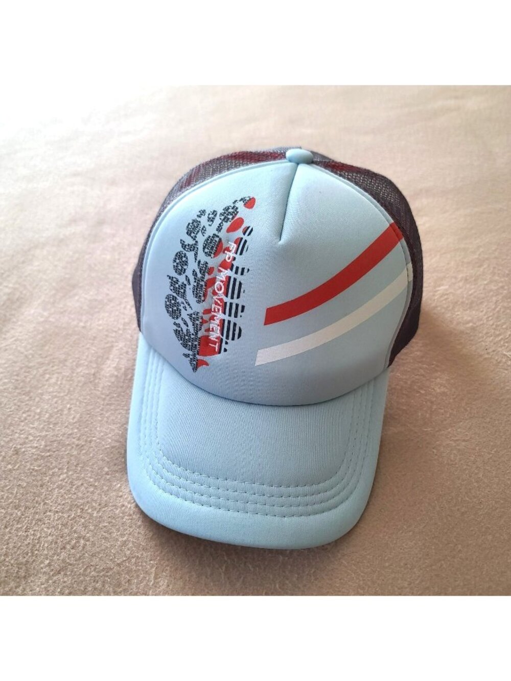 Free People Movement Trail Runner Trucker Hat Cap Snapback Flint Stone/Blue NWOT